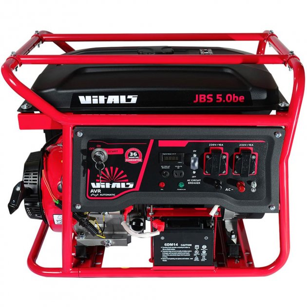 Генератор бензиновий VITALS 1 фаза (220В), 5кВт, (JBS 5.0be)